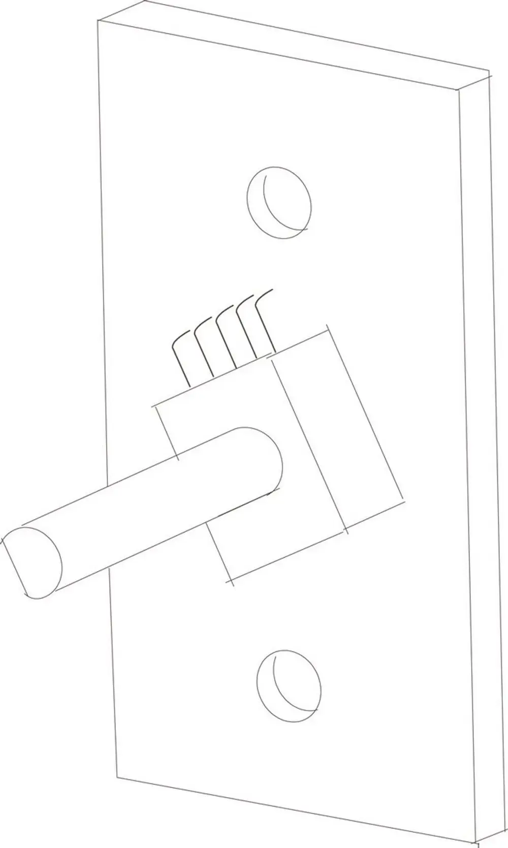 Potentiometer von Bosch, montiert auf einer flachen Platte, mit einem runden, hervorstehenden Schaft und mehreren feinen Skalen für die Einstellungen.